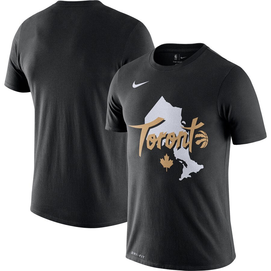 Men 2020 NBA Nike Toronto Raptors Black 201920 City Edition Hometown Performance TShirt->nba t-shirts->Sports Accessory